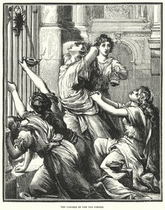 La parabole des dix vierges (gravure) - English School