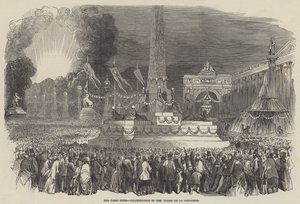 La fête de Paris, illumination sur la Place de la Concorde (gravure)