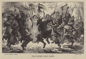 La danse du scalp des Pawnees (gravure) - English School