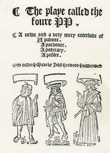La pièce appelée les quatre PP, vers 1530 (gravure sur bois) - English School