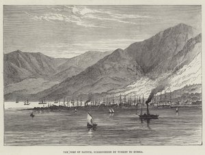 Le port de Batoum, cédé par la Turquie à la Russie (gravure) - English School
