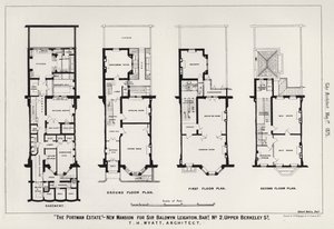 "Le domaine Portman," Nouveau manoir pour Sir Baldwyn Leighton, baronnet, No 2, Upper Berkeley Street (gravure) - English School