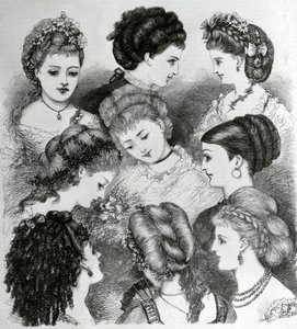 Les modes actuelles en coiffure, 1870