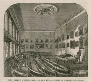 Salle de réunion actuelle de la Royal Society à Burlington House - English School