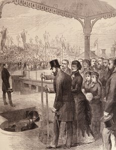 Le prince de Galles inaugurant les nouveaux docks nord à Liverpool, de The Illustrated London News, 17 septembre 1881