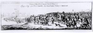 La procession de Charles II (1630-85) et de sa nouvelle reine, Catherine de Bragance (1638-1705) de Portsmouth à Hampton Court, 1662