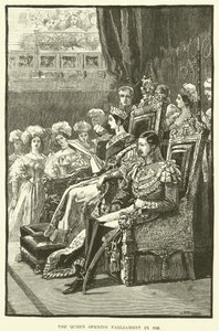 La reine ouvrant le Parlement en 1846 (gravure)