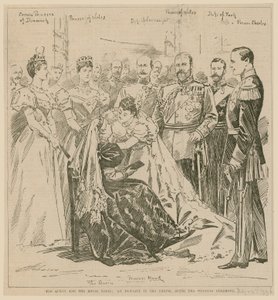 La Reine et la mariée royale, un incident dans la chapelle après la cérémonie de mariage, 23 juillet 1896 - English School
