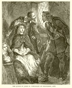 La reine de Jacques II cachée à Gravesend, 1688 - English School