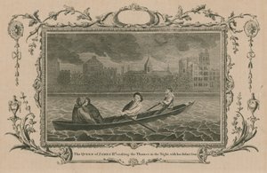 La reine de Jacques II traversant la Tamise la nuit avec son fils infant