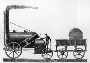 La Rocket, locomotive à vapeur conçue et construite par George et Robert Stephenson en 1829 pour le chemin de fer Liverpool-Manchester