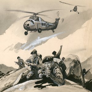 Les Royal Marine Commandos dans une zone de conflit dans les années 1960