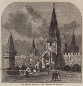 La porte sacrée du Kremlin à Moscou (gravure) - English School