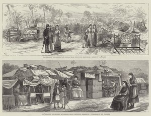 Le campement des Shakers à Hordle (gravure)