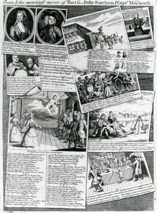 Le Méli-mélo de la scène représentant le goût poli de la ville et les mérites incomparables du poète G., Polly Peachum et le capitaine Macheath, c.1728 - English School