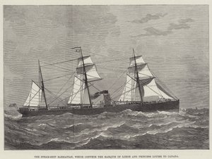 Le navire à vapeur Sarmatian, qui transporte le marquis de Lorne et la princesse Louise au Canada (gravure)