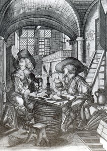 La faction de Sucklington, ou les garçons rugissants de Suckling, imprimée en 1641 - English School