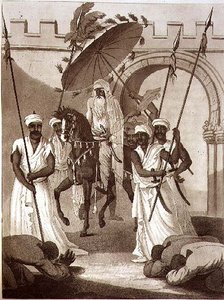 Le Sultan du Maroc sortant pour donner audience, pub. par Henry Colburn