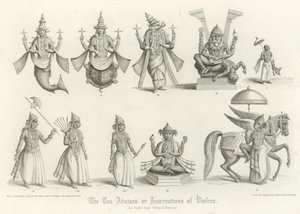 Les Dix Avatars ou incarnations de Vishnu