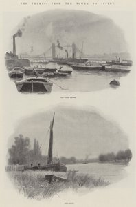 La Tamise, de la Tour à Iffley (lithographie)