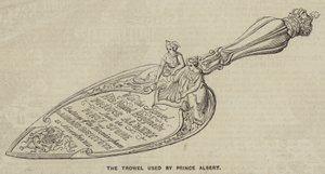 La truelle utilisée par le prince Albert (gravure)