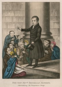 Le Très Révérend Theobald Mathew administrant le serment de tempérance - English School