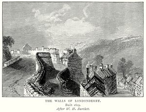 Les murs de Londonderry (gravure) - English School