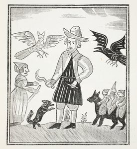 La sorcière des bois, illustration de Chap-books du XVIIIe siècle par John Ashton, pub. 1882