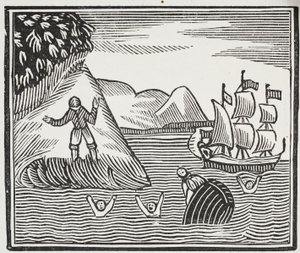 Le naufrage, illustration de Chap-books du XVIIIe siècle par John Ashton, pub. 1882 - English School