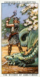 Le Wyvern de Coed-Y-Moch (lithographie couleur) - English School