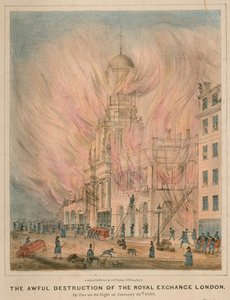 La terrible destruction de la Bourse Royale de Londres par le feu dans la nuit du 10 janvier 1838
