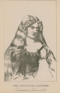 La belle albinos, exposée à Londres en 1810 - English School