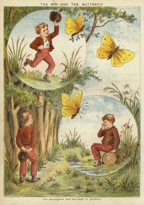 Le garçon et le papillon (chromolithographie)