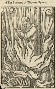 Le bûcher de Thomas Hytten (gravure) - English School