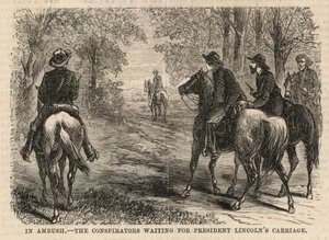 Les conspirateurs attendant la voiture du président Lincoln - English School