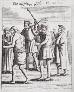La discipline de John Florence, illustration des Actes et Monuments de John Foxe, neuvième édition, pub. 1684 - English School