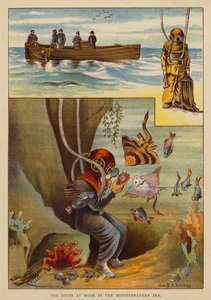 Le plongeur au travail en mer Méditerranée