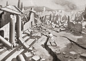 Le tremblement de terre à Sparte, Grèce antique, 464 av. J.-C., de l