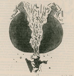 La chute de la statue de Wellington; caricature