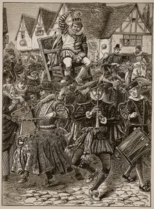 La farce de Monseigneur de Misrule, illustration de Cassells Illustrated History of England - English School