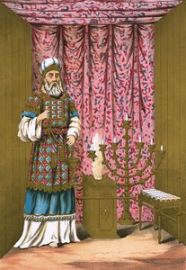 Le grand prêtre, avec son éphod et son pectoral, dans le lieu saint