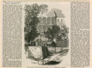 La maison de Daniel Maclise à Cheyne Walk