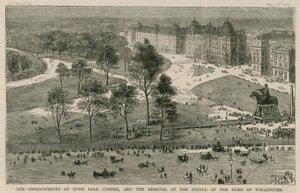 Les améliorations à Hyde Park Corner et le déplacement de la statue du duc de Wellington - English School