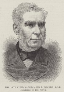 Feu le maréchal Sir R Dacres, GCB, connétable de la Tour (gravure) - English School