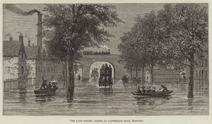 Les dernières inondations, scène dans Caversham Road, Reading (gravure) - English School