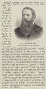 Feu le général Smit, vice-président du Transvaal (gravure)