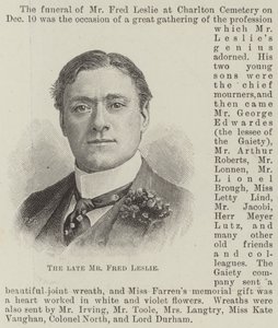Le défunt M. Fred Leslie (gravure) - English School