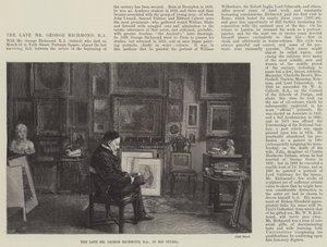 Feu M. George Richmond, RA, dans son studio (gravure)