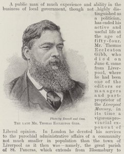 Le défunt M Thomas Eccleston Gibb (gravure)