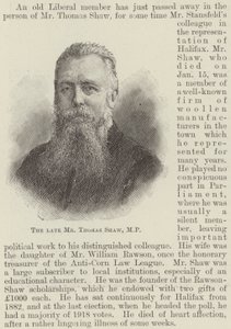 Le défunt M. Thomas Shaw, MP (gravure)